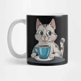 Lazy Cat Drinking Coffee Mug